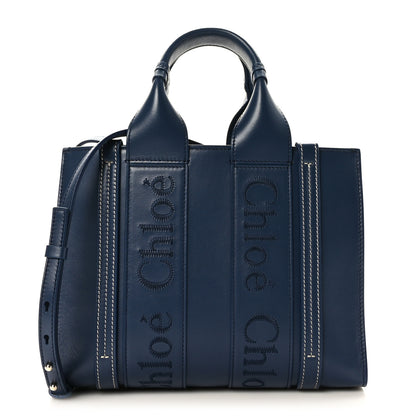 Chloe Calfskin Small Woody Tote Blue 1 of 8