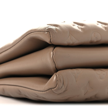 Louis Vuitton Lambskin Embossed Monogram Coussin MM Taupe 10 of 11