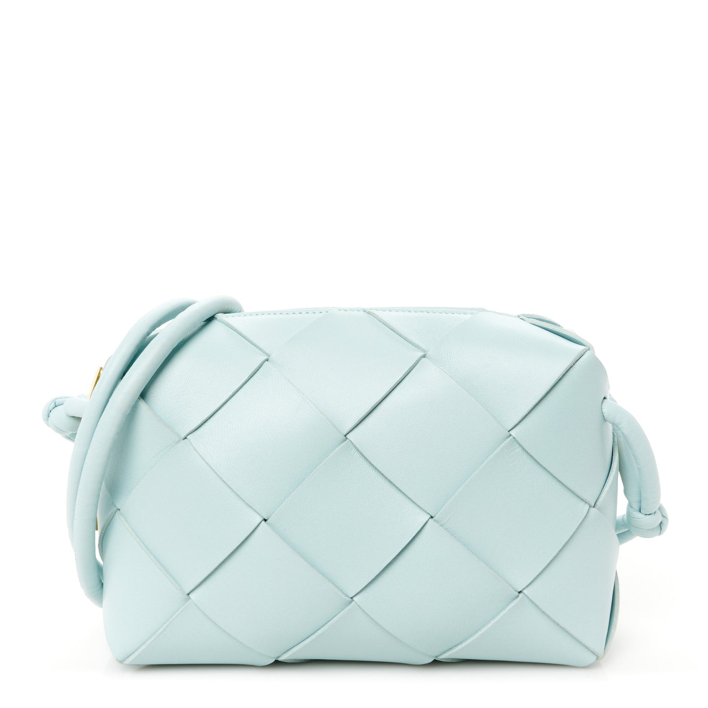Lambskin Maxi Intrecciato Small Cassette Camera Bag Teal Washed