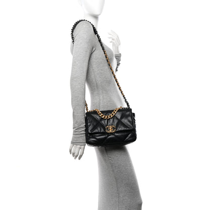 Chanel Goatskin Quilted Medium Chanel 19 Flap Black 2 of 12