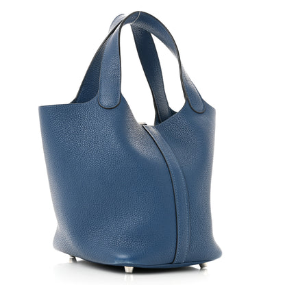Hermes Taurillon Clemence Picotin Lock 18 PM Deep Bleu 3 of 12