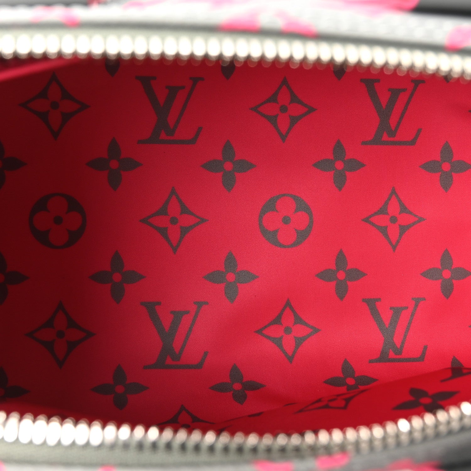 Louis Vuitton Monogram Surplus Keepall Bandouliere 35 Kahki Green Grey Pink 5 of 9