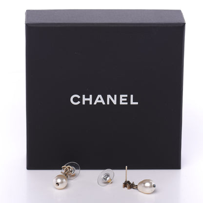 Chanel Pearl CC Drop Earrings Gold 4 of 4