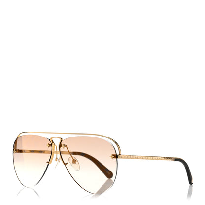 Louis Vuitton Monogram Grease Sunglasses Z1366E Gold 1 of 8