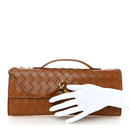 Bottega Veneta Nappa Intrecciato Long Andiamo Top Handle Clutch Cognac Cognac 2 of 10