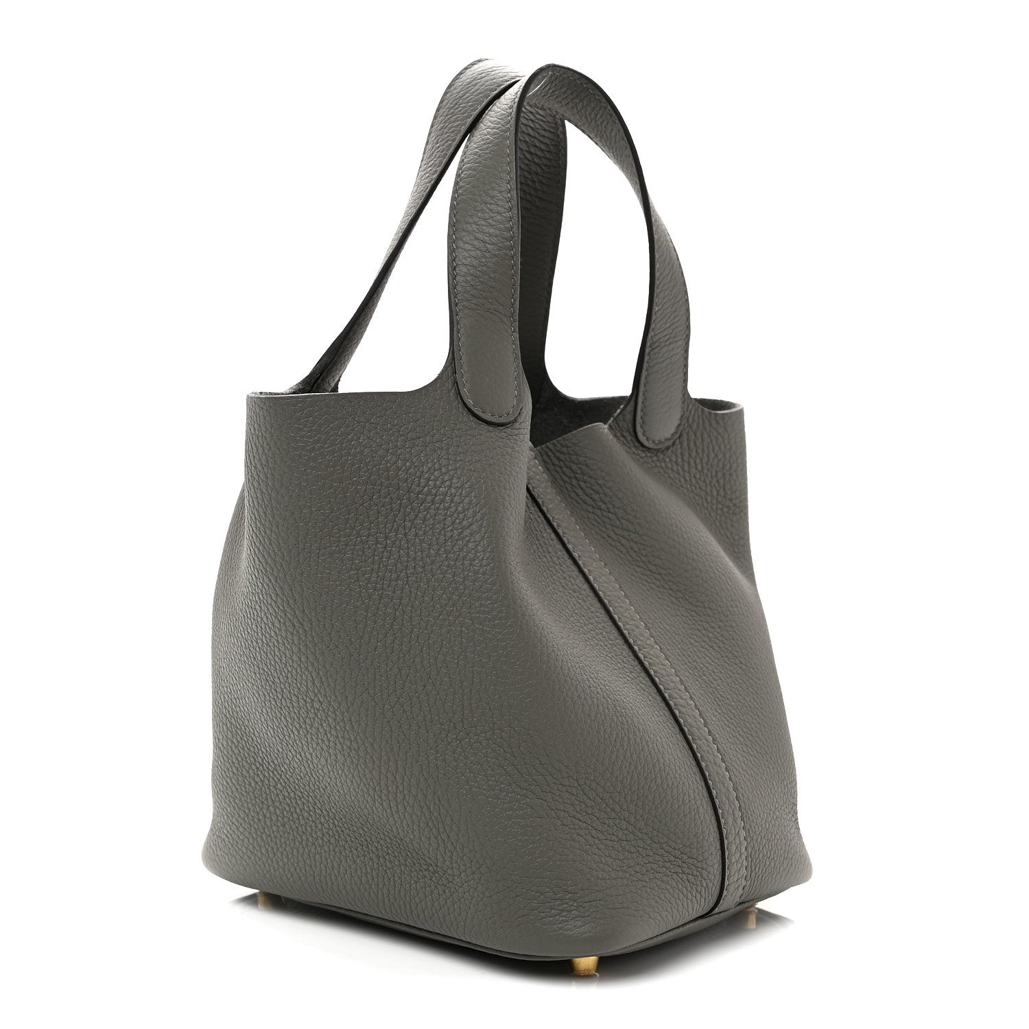 Hermes Taurillon Clemence Picotin Lock 18 PM Gris Meyer 1881425
