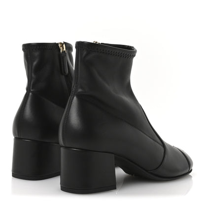Chanel Stretch Lambskin Cap Toe CC Short Boots 38 Black 5 of 8
