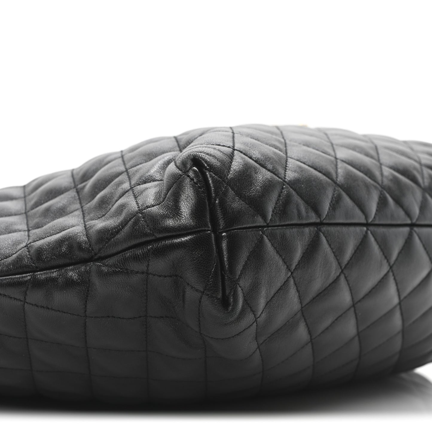 Lambskin Quilted Maxi Icare Shopping Tote Black