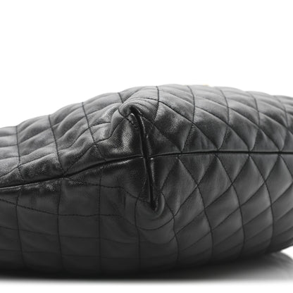 Saint Laurent Lambskin Quilted Maxi Icare Shopping Tote Black 9 of 10