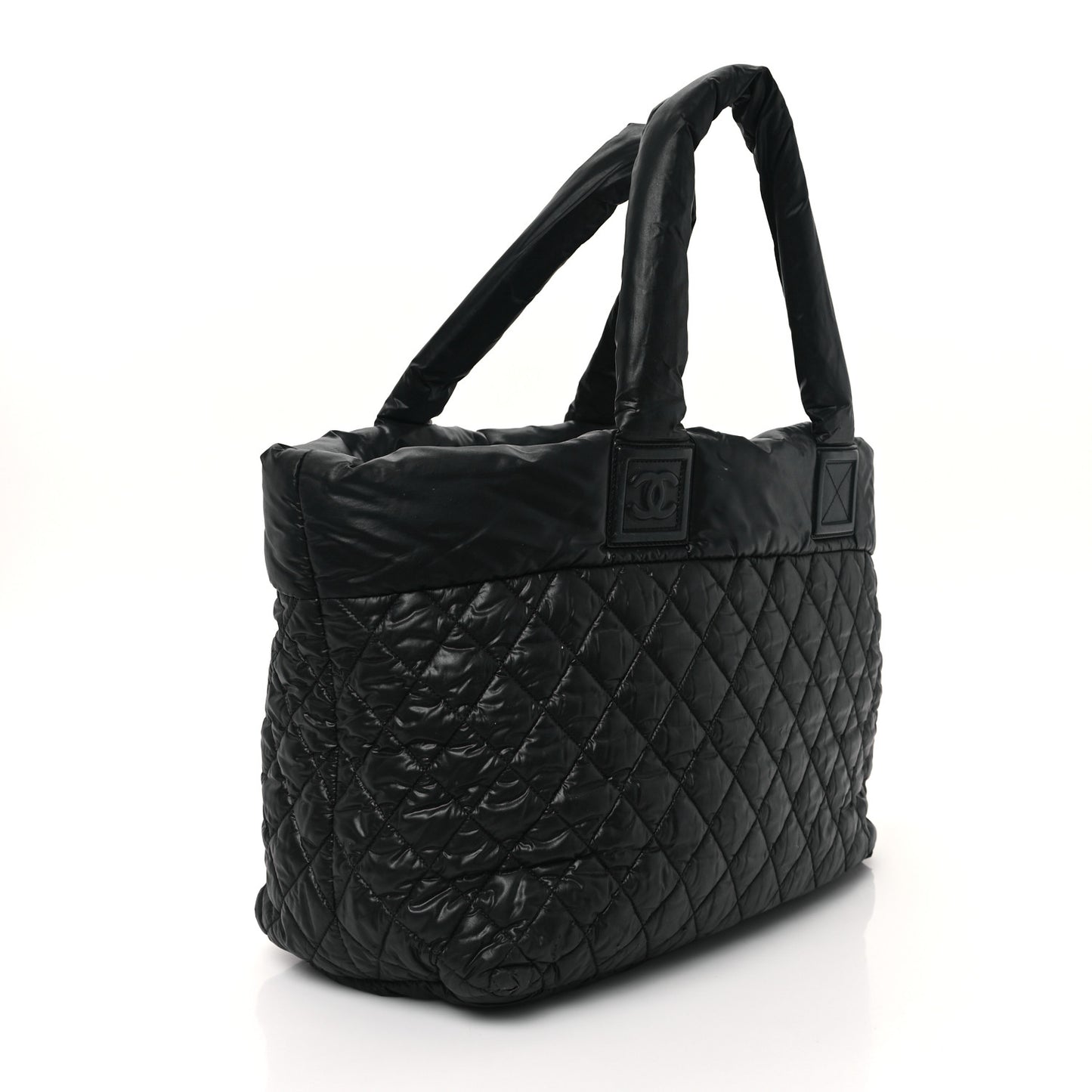 Nylon Quilted Large Coco Cocoon Tote Black
