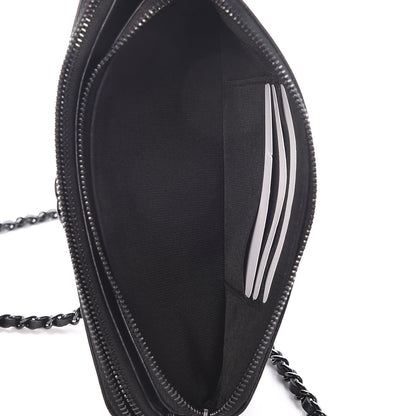 Chanel Lambskin Quilted Small Boy Clutch With Chain So Black 5 of 14