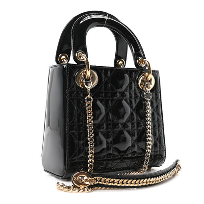 Christian Dior Patent Cannage Mini Lady Dior Black 3 of 9