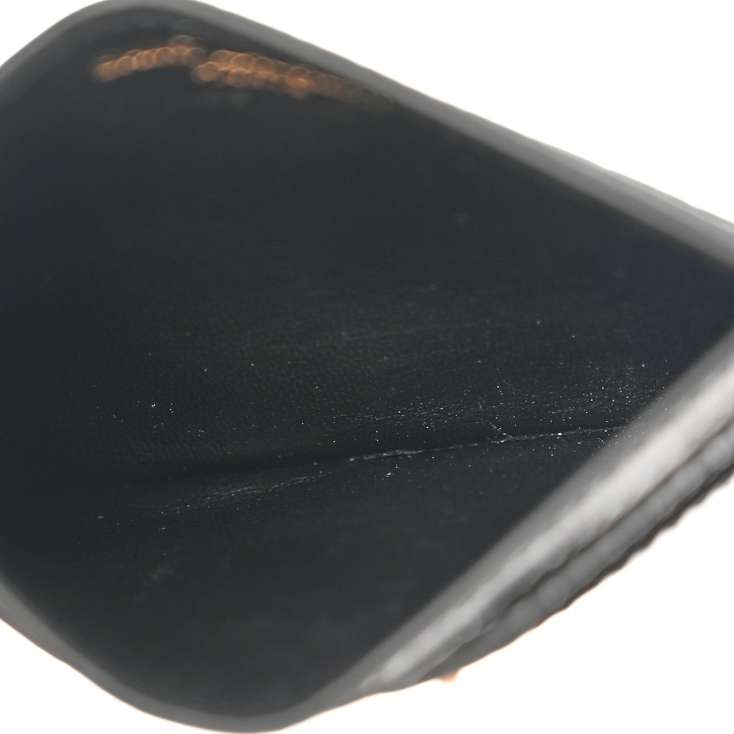 Calfskin Crocodile Embossed Monogram Credit Card Case Black