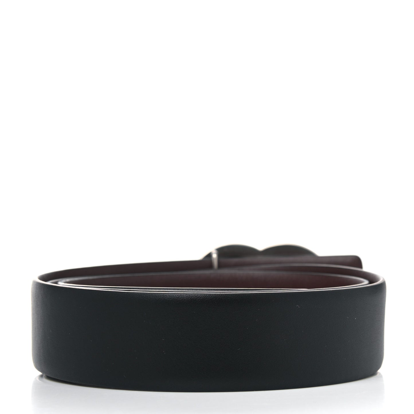 Calfskin CC Reversible Belt 80 32 Black Burgundy