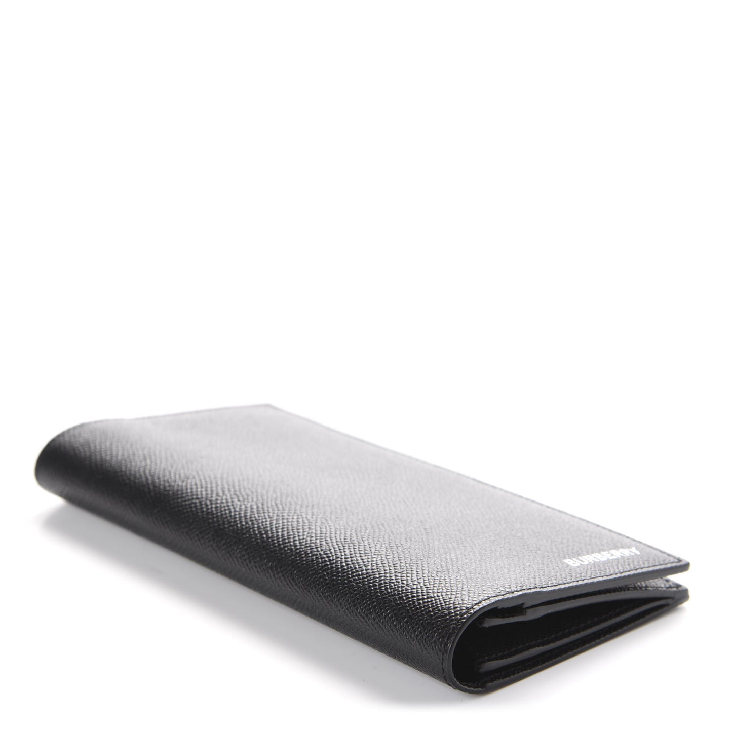 Grainy Calfskin Continental Flap Wallet Black