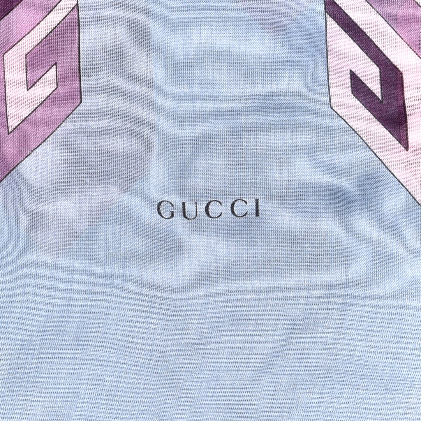 Silk GG Wallpaper Print Square Scarf Blue