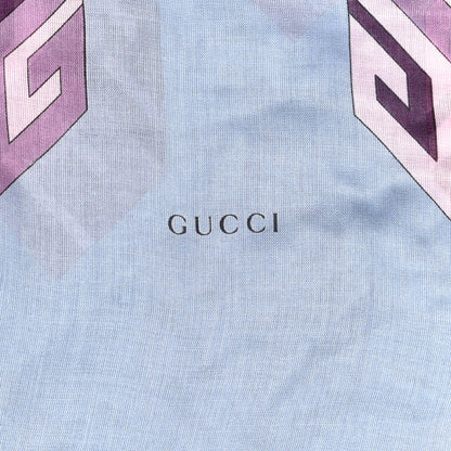 Gucci Silk GG Wallpaper Print Square Scarf Blue 3 of 5
