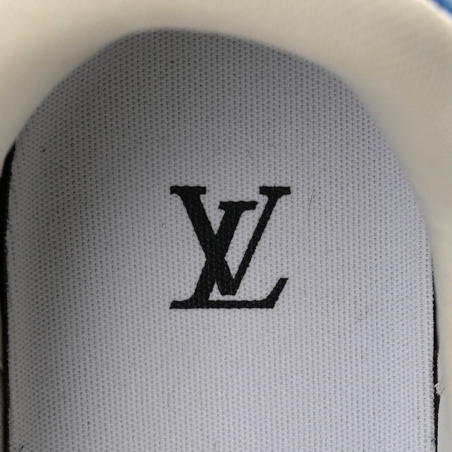 Louis Vuitton LV X YK Calfskin Printed Mens Infinity Dots Trainer Sneakers 10 White Blue 8 of 11