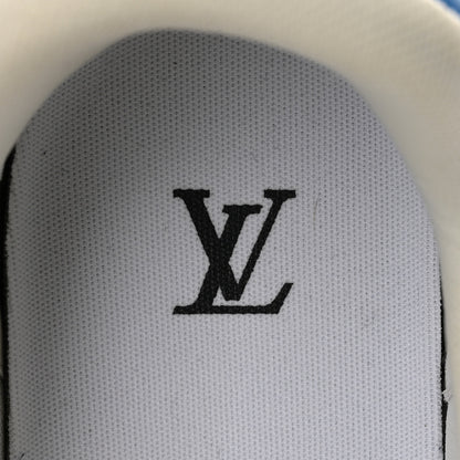 Louis Vuitton LV X YK Calfskin Printed Mens Infinity Dots Trainer Sneakers 10 White Blue 8 of 11