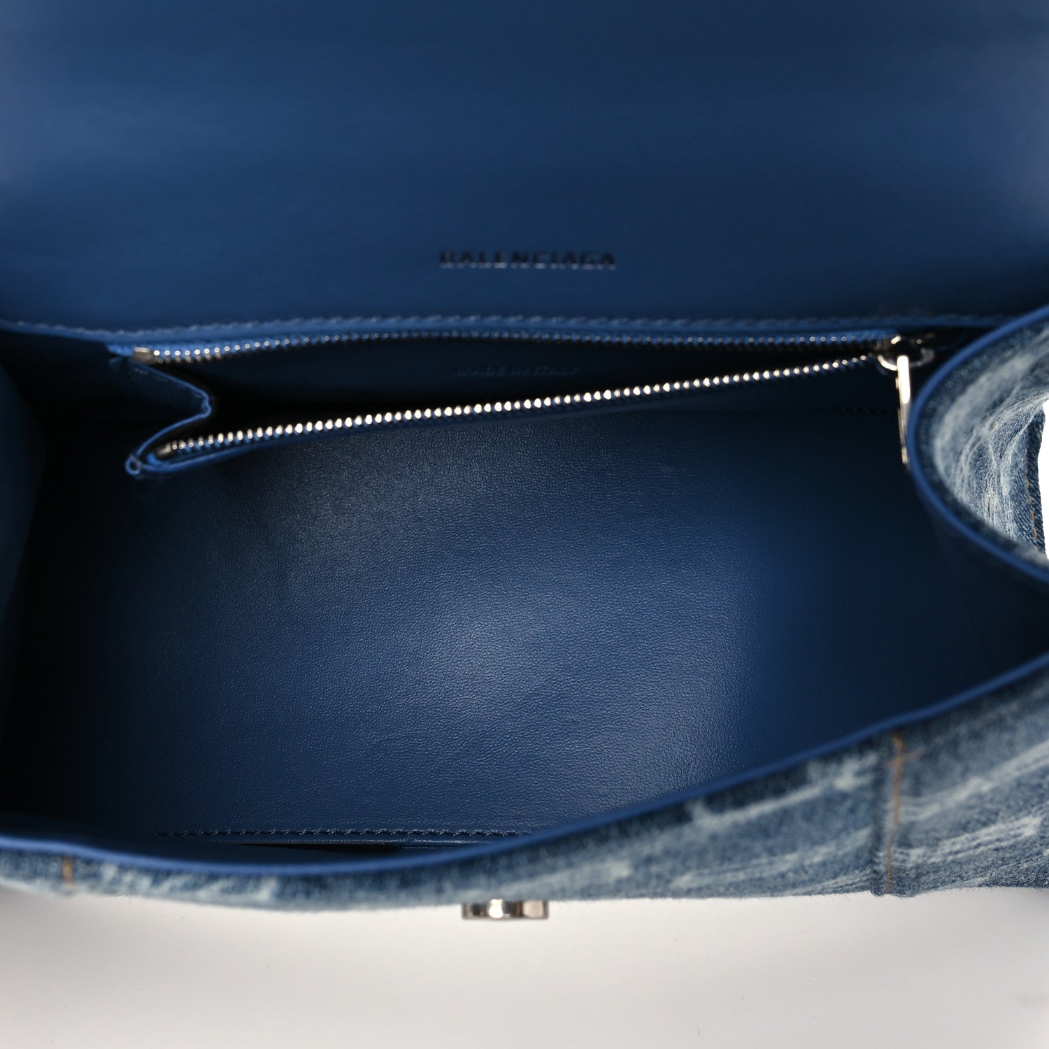 Balenciaga Denim BB Monogram Small Hourglass Top Handle Bag Blue 5 of 7