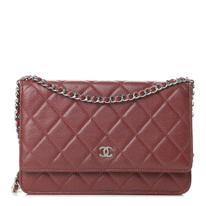 Chanel Caviar Quilted Wallet on Chain WOC Red 1 of 16