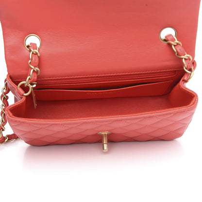 Chanel Lambskin Quilted Mini Rectangular Flap Red 5 of 11