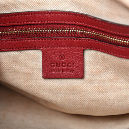 Gucci Calfskin Microguccissima Trim Medium Boston Raspberry Red 8 of 10