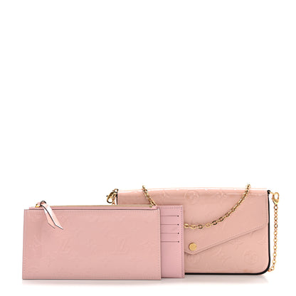 Louis Vuitton Vernis Felicie Chain Wallet Rose Ballerine 3 of 16