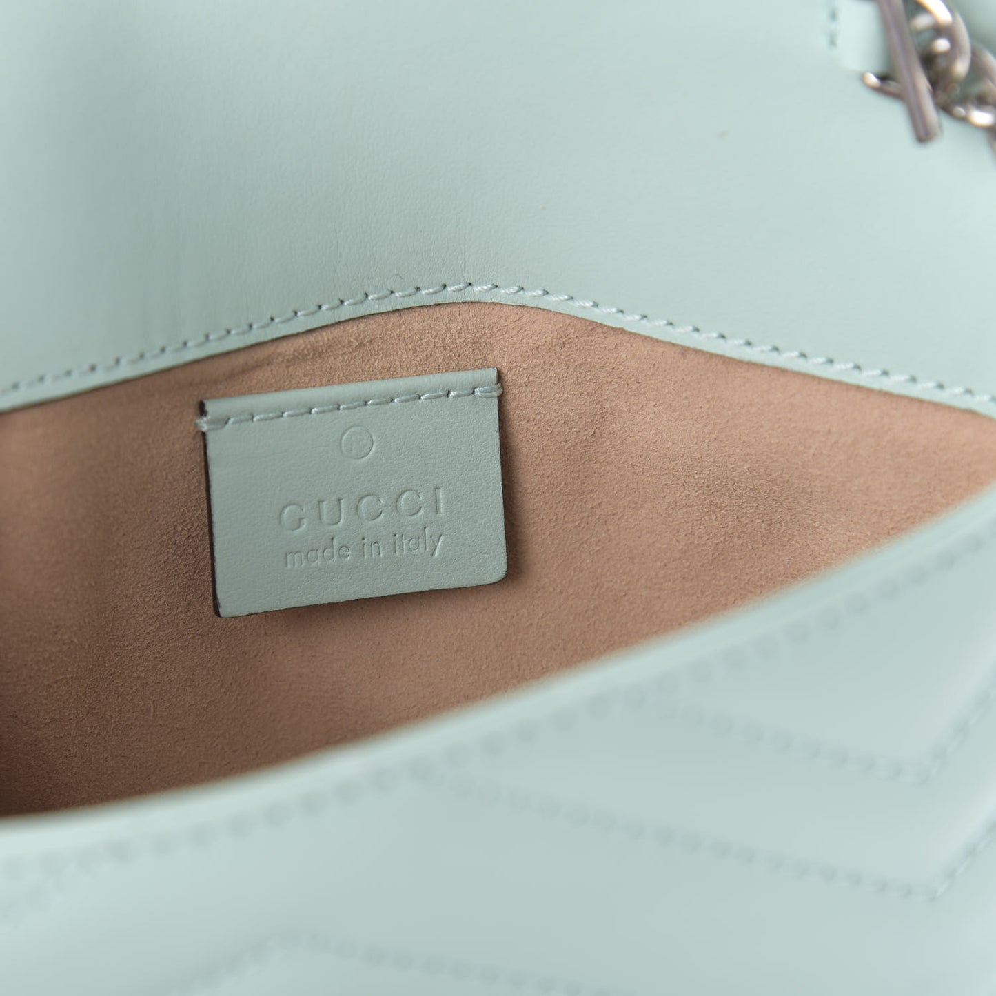 Calfskin Matelasse Super Mini GG Marmont Shoulder Bag Water Green