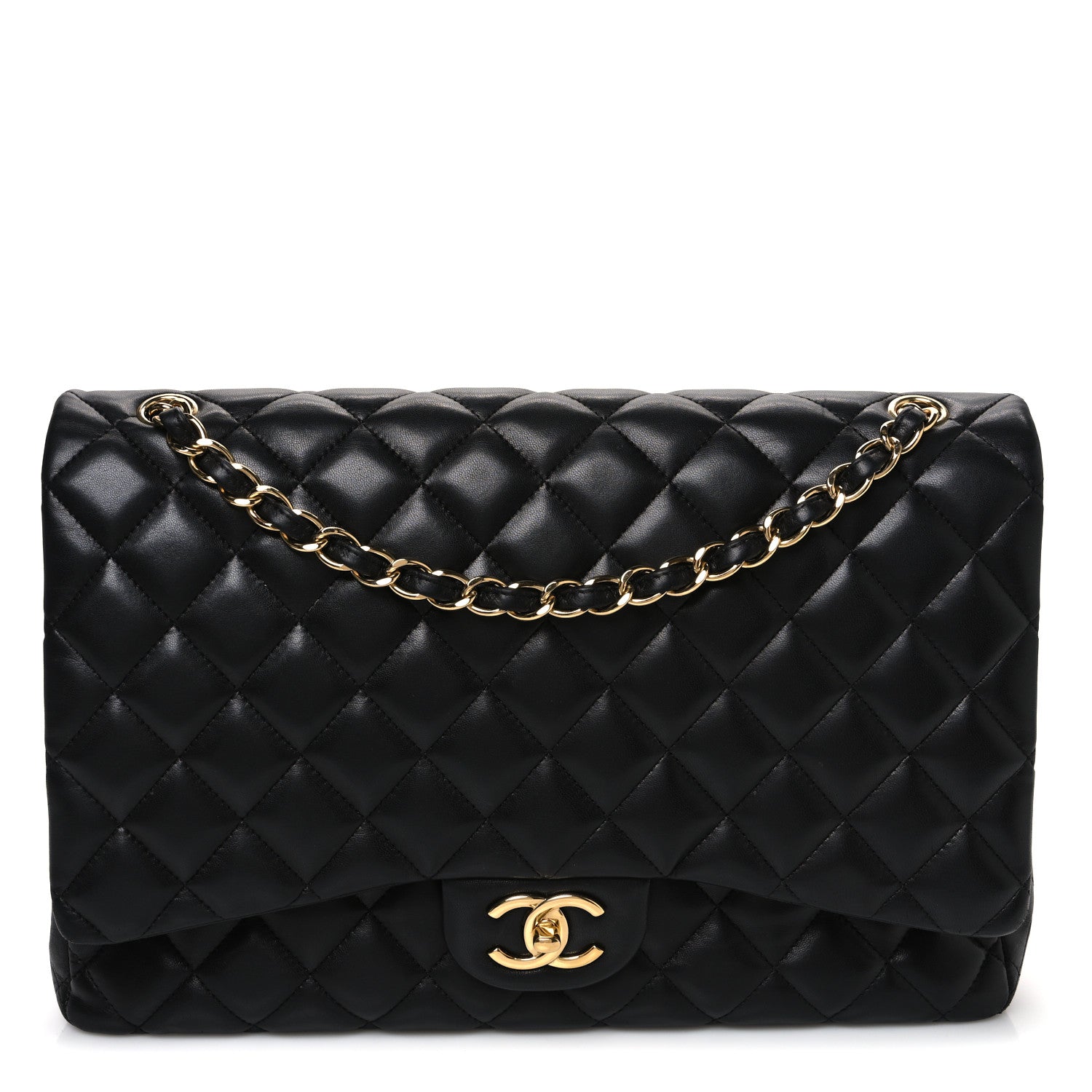 Chanel Lambskin Quilted Maxi Double Flap Black 1 of 13