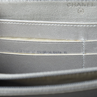 Chanel Lambskin Camellia Embossed Large Zip Around Gusset Wallet Black 9 of 11