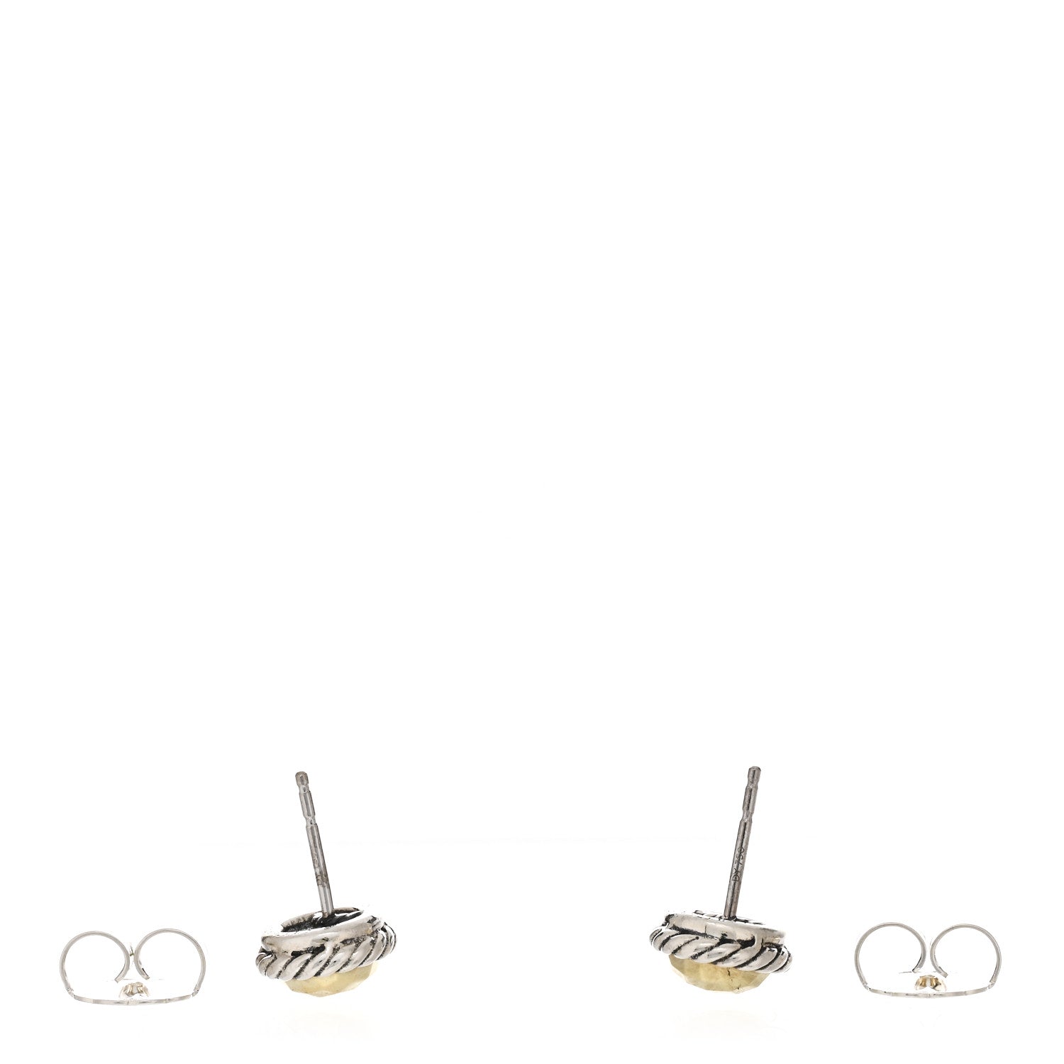 David Yurman Sterling Silver 18K Yellow Gold Chatelaine Earrings 3 of 4