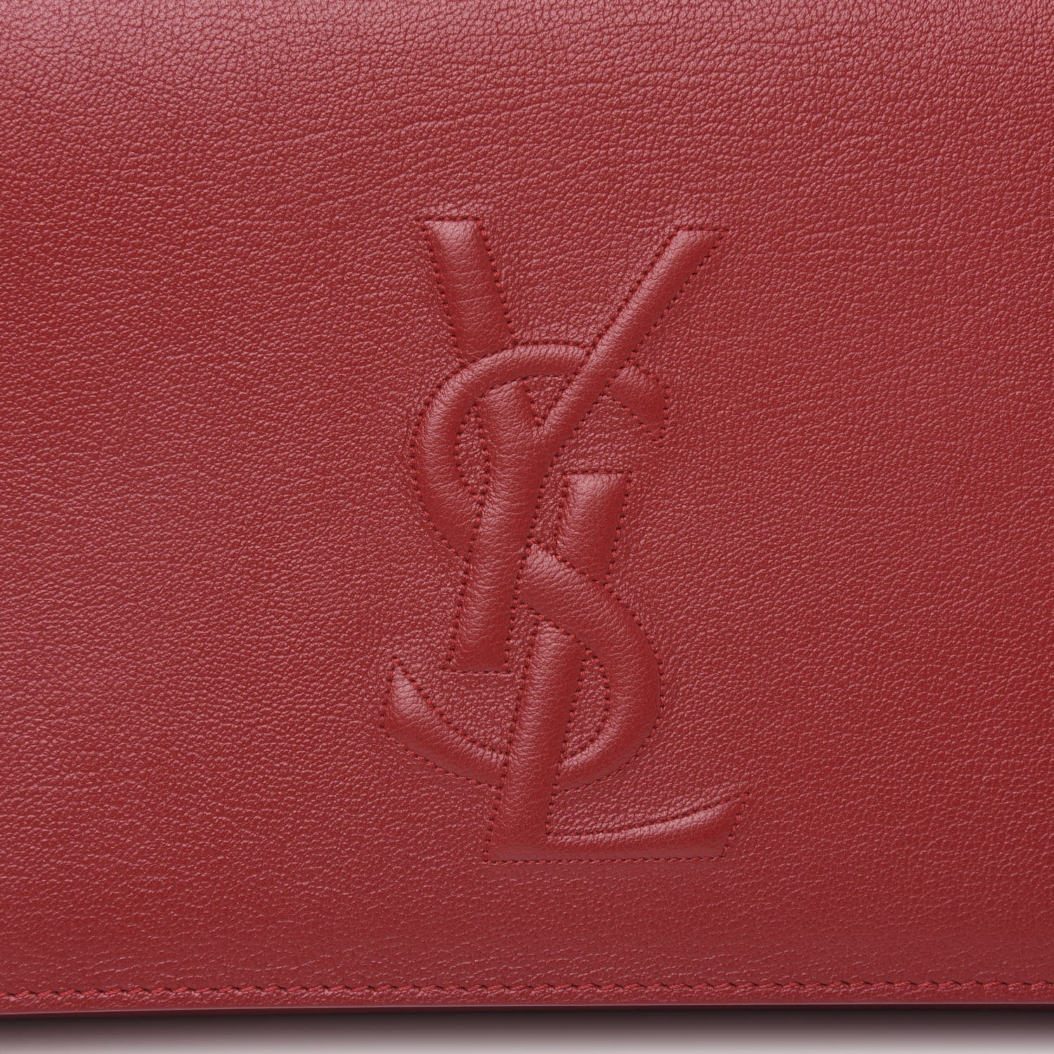 Saint Laurent Calfskin Monogram Large Belle De Jour Clutch Red 7 of 9