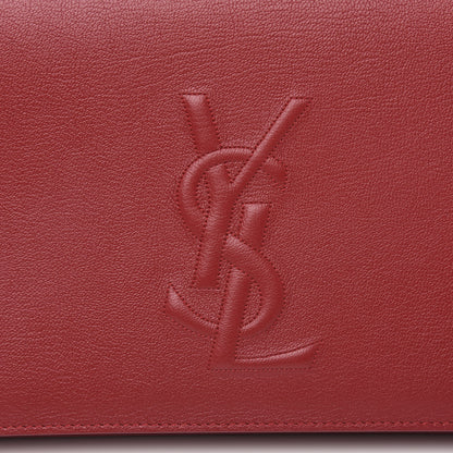 Saint Laurent Calfskin Monogram Large Belle De Jour Clutch Red 7 of 9