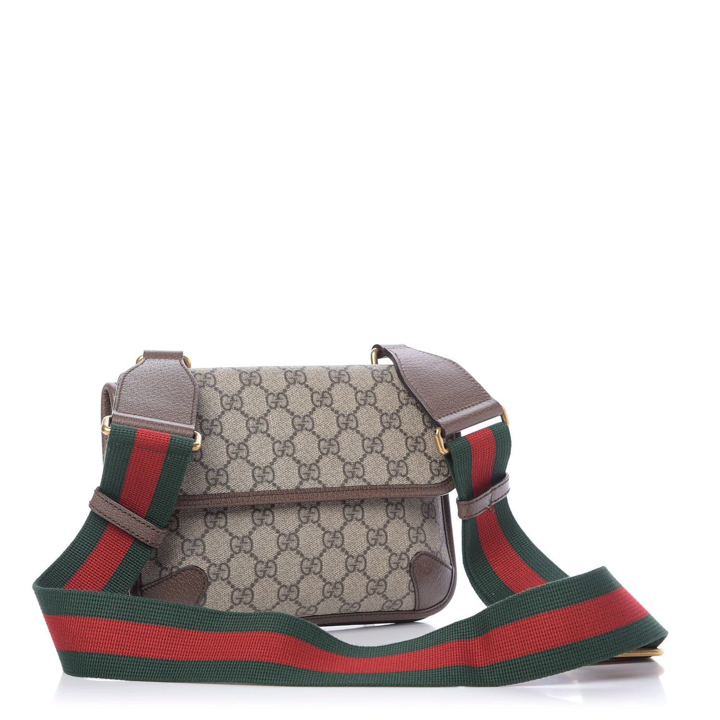 GG Supreme Monogram Web Small Neo Vintage Double Flap Messenger Bag Beige New Acero