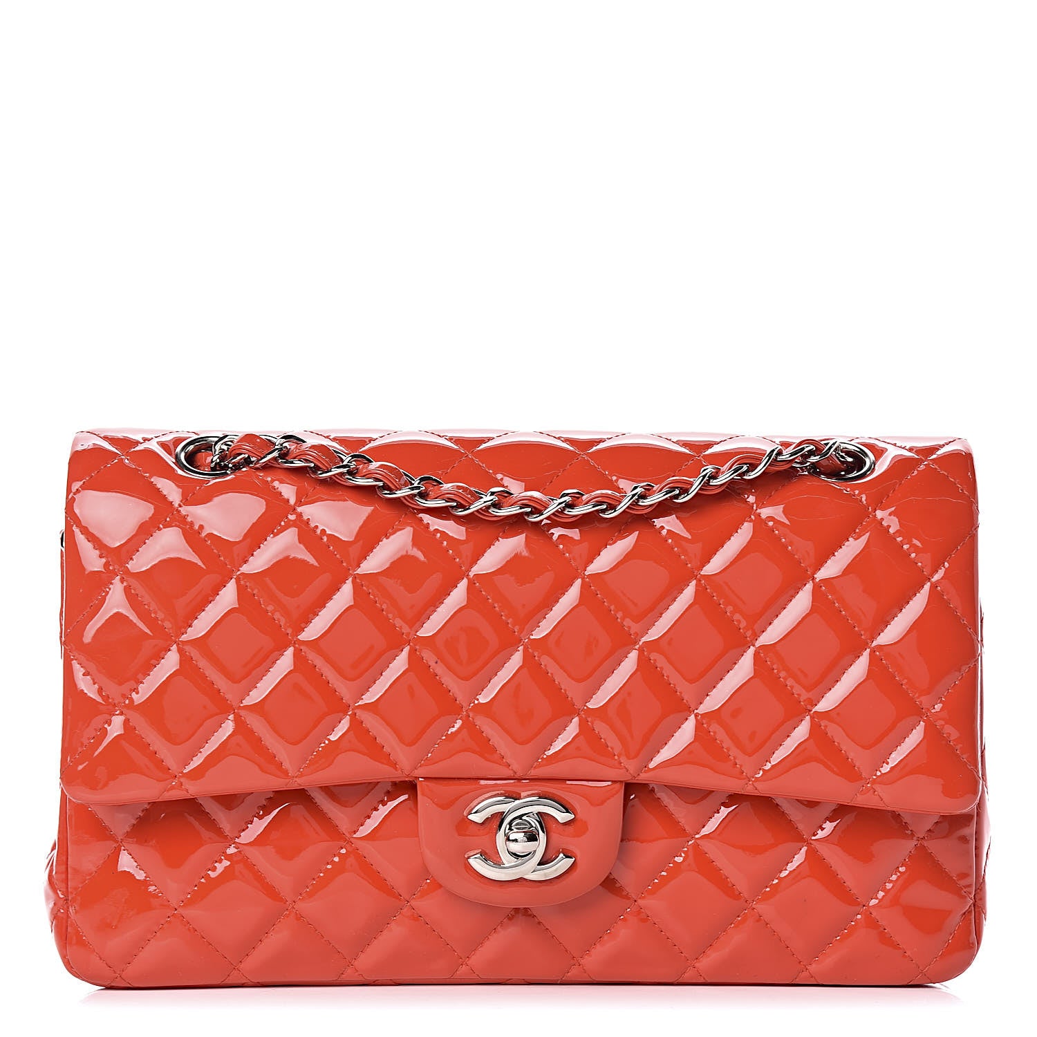 Chanel Patent Calfskin Quilted Medium Double Flap Red 1 of 11