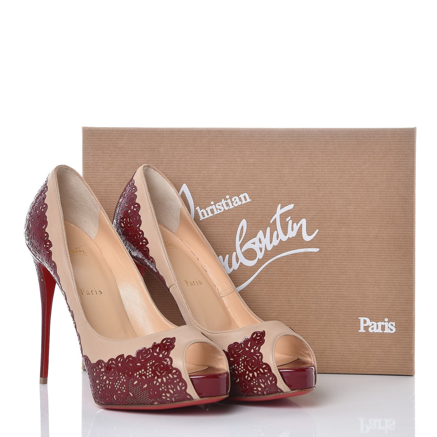 Patent Nappa Veramucha 120 Platform Peep Toe Pumps 39.5 Carmin Nude