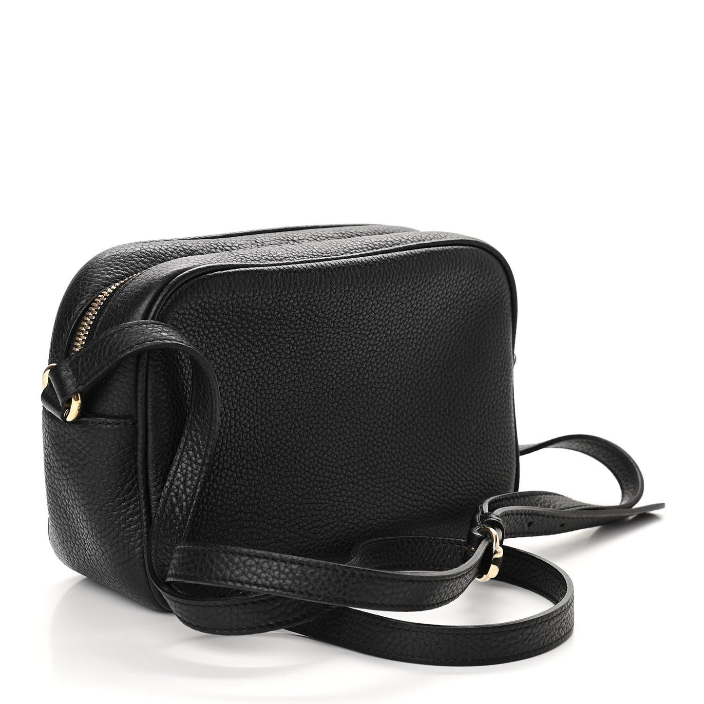 Pebbled Calfskin Small Soho Disco Bag Black