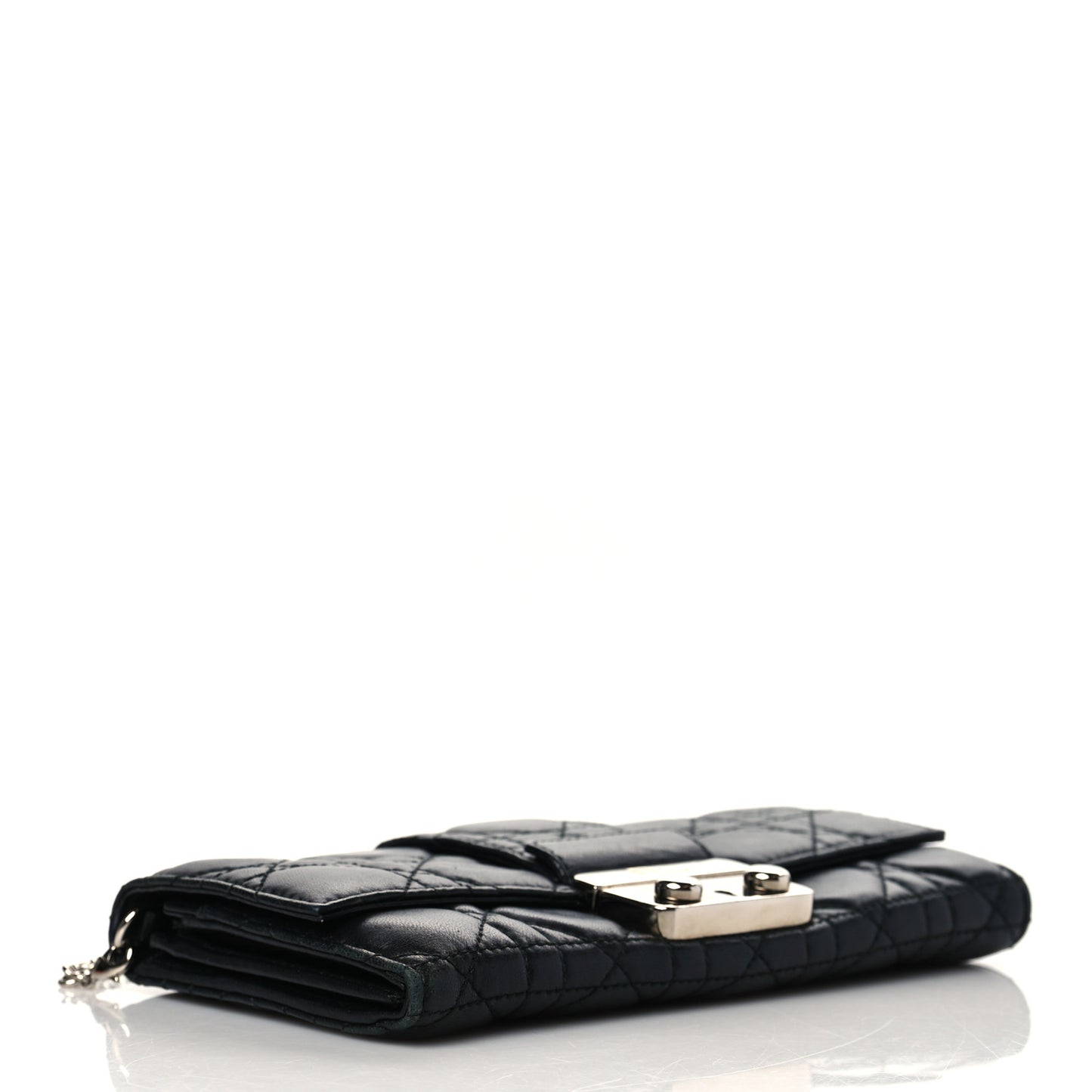 Lambskin Cannage Miss Dior Chain Wallet Black
