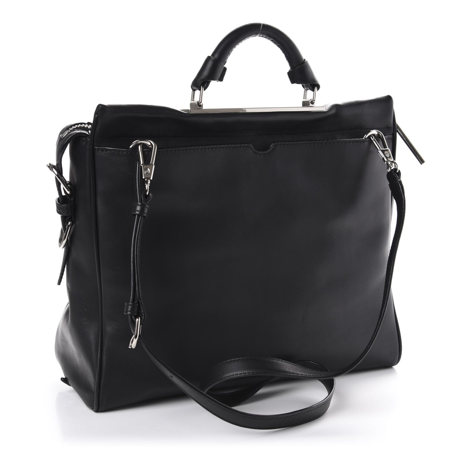 3.1 Phillip Lim 3.1 Calfskin Embossed Large Ryder Satchel Black 4 of 10