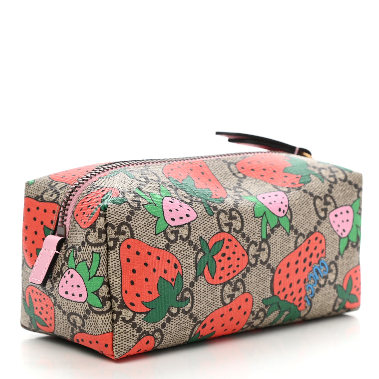 GG Supreme Monogram Strawberry Cosmetic Case