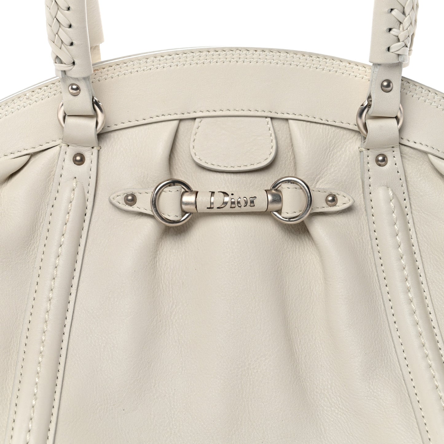 Calfskin Small My Dior Frame Pocket Satchel White