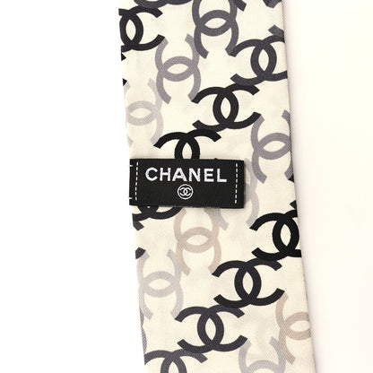 Chanel Silk CC Slim Bandeau Scarf Ecru Multicolor 3 of 4