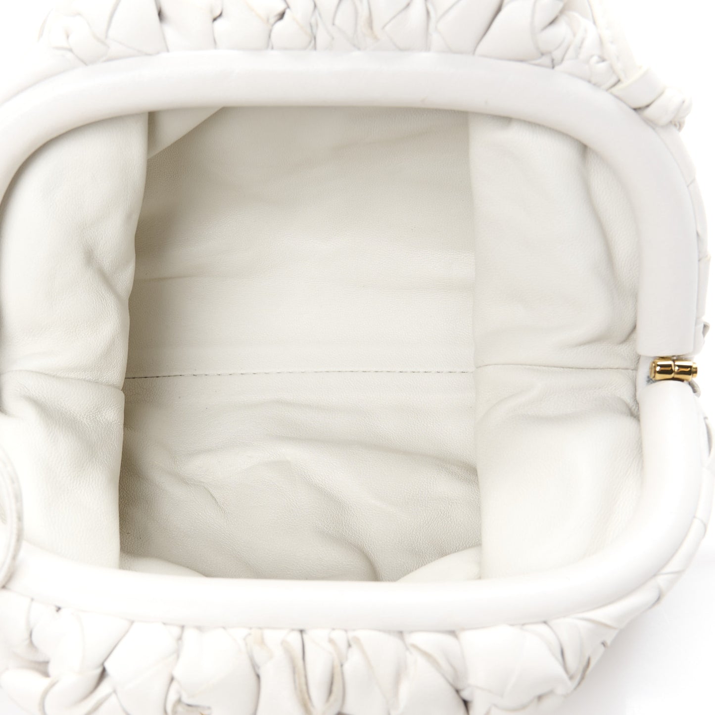 Nappa Intrecciato Studded The Mini Pouch Chalk