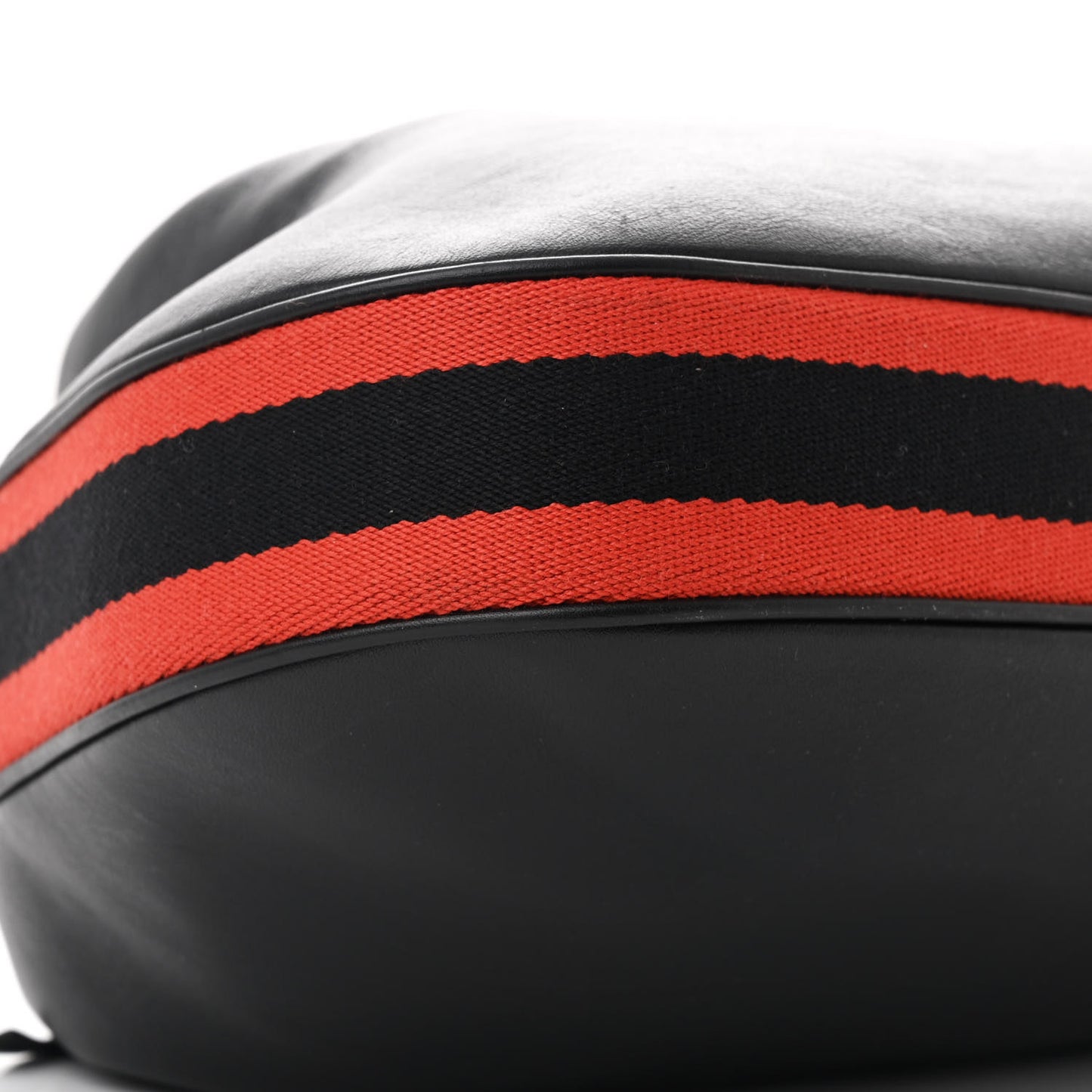 Aria Calfskin Web Large Attache Shoulder Bag Black