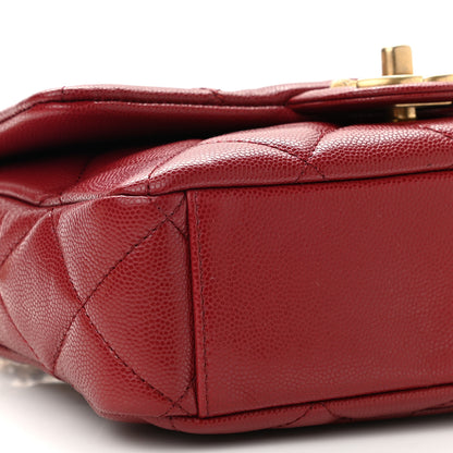 Chanel Caviar Quilted Small Twist Your Buttons Flap Burgundy 9 of 11