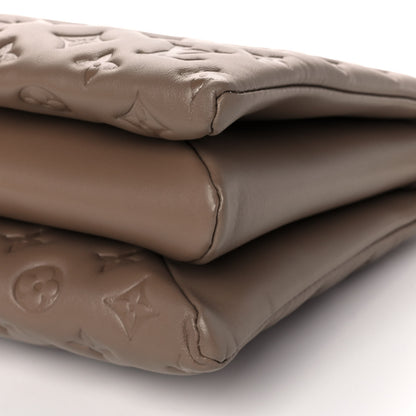 Louis Vuitton Lambskin Embossed Monogram Coussin MM Taupe 10 of 10