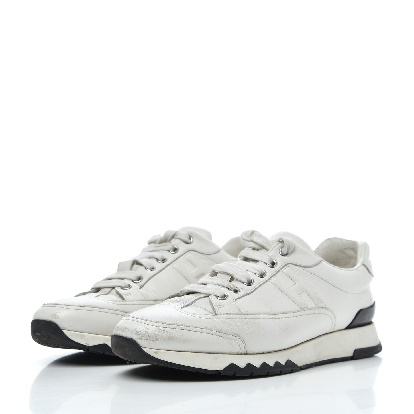 Calfskin Womens Trail Sneakers 39.5 White