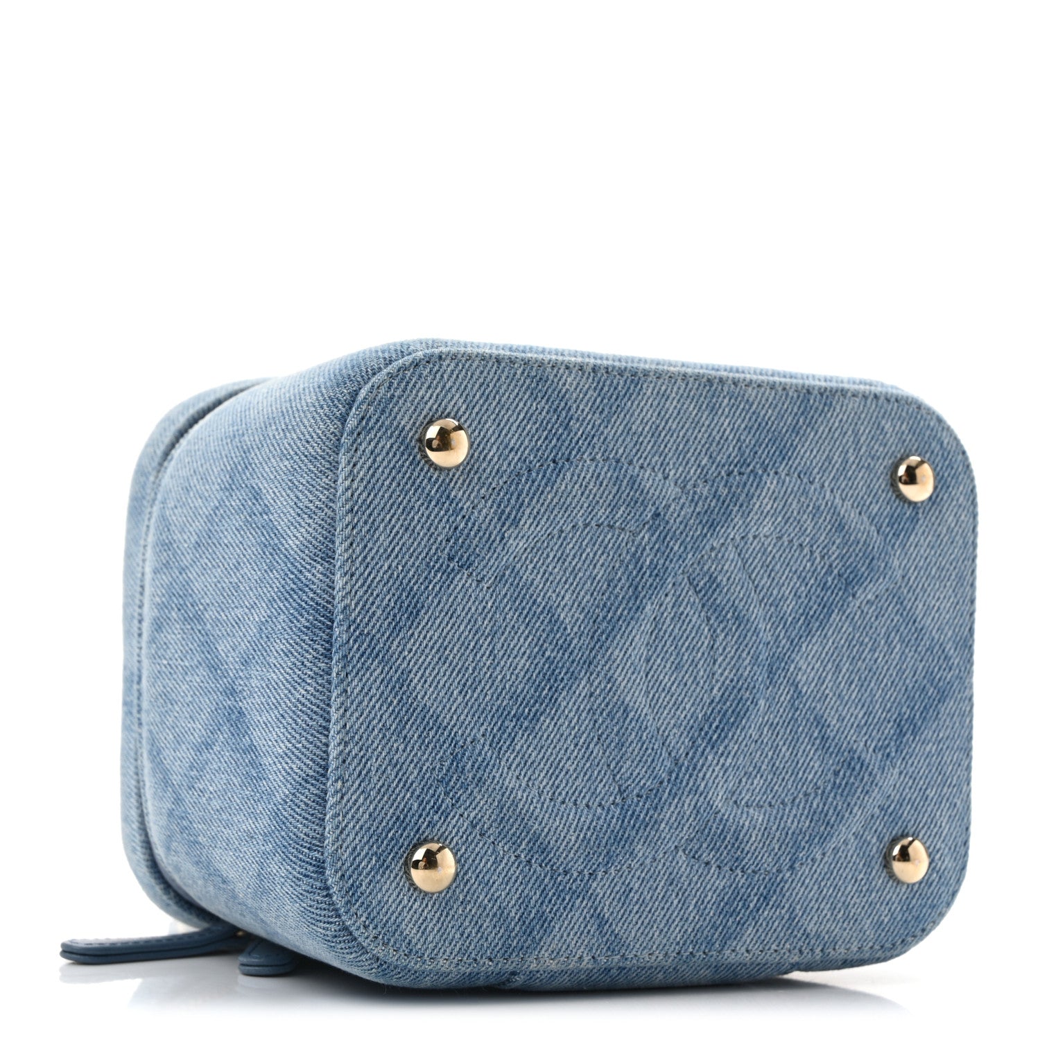 Chanel Denim Quilted Small CC Vanity Case Blue 4 of 10