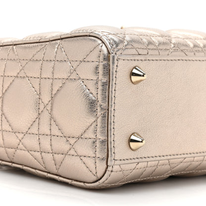 Christian Dior Metallic Lambskin Cannage Small My ABCDior Lady Dior Gold 9 of 10